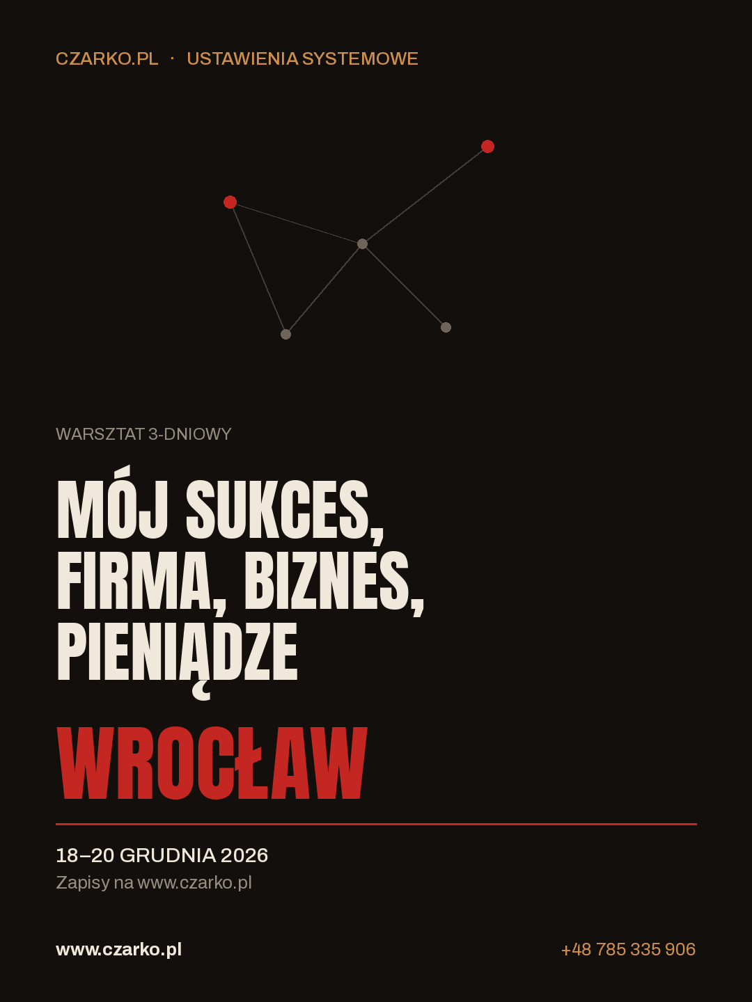 MÓJ SUKCES, FIRMA, BIZNES, PIENIĄDZE 18-20 grudnia 2026 Wrocław